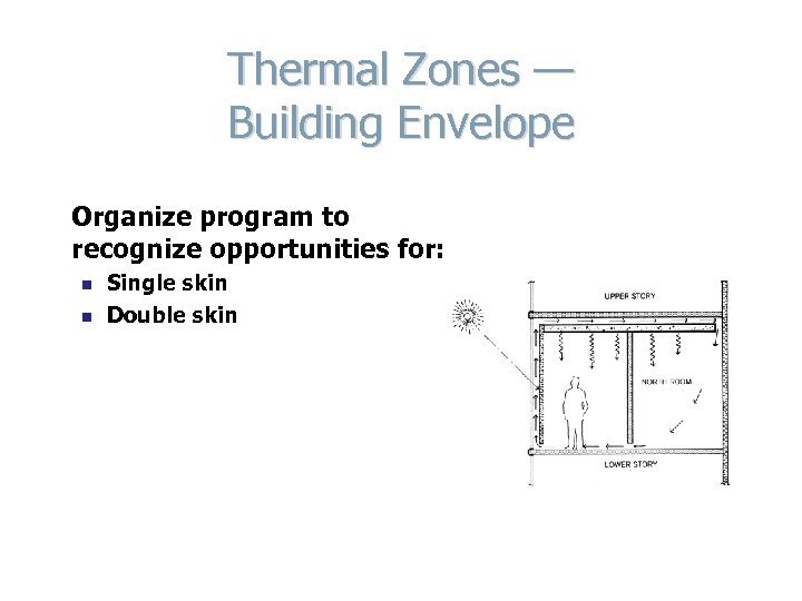 Thermal Zones — Building Envelope Organize program to recognize opportunities for: n n Single
