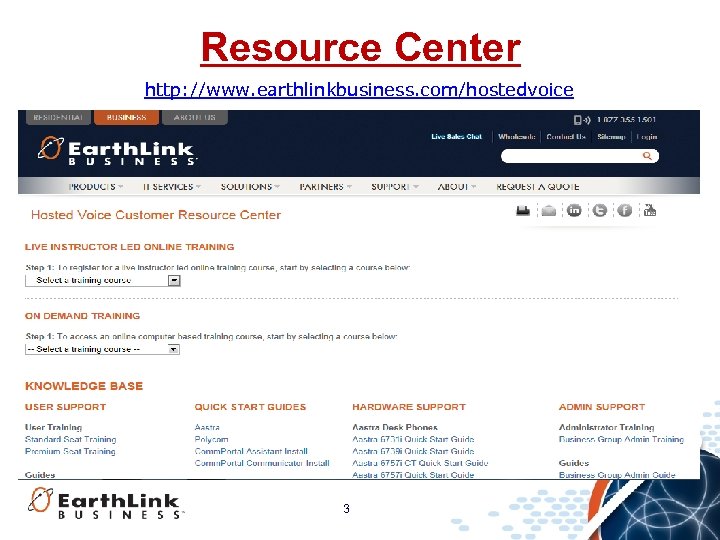 Resource Center http: //www. earthlinkbusiness. com/hostedvoice 3 
