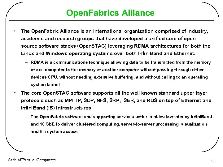 Open. Fabrics Alliance • The Open. Fabric Alliance is an international organization comprised of