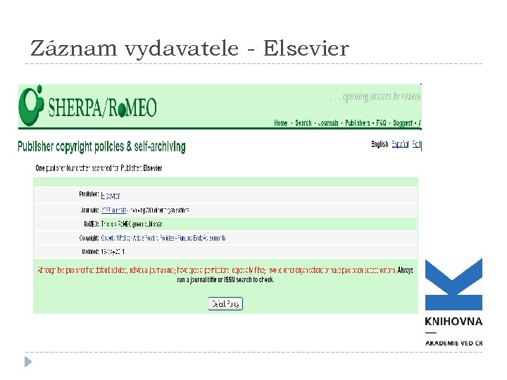 Záznam vydavatele - Elsevier 
