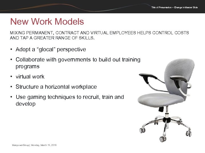 Title of Presentation – Change in Master Slide New Work Models MIXING PERMANENT, CONTRACT