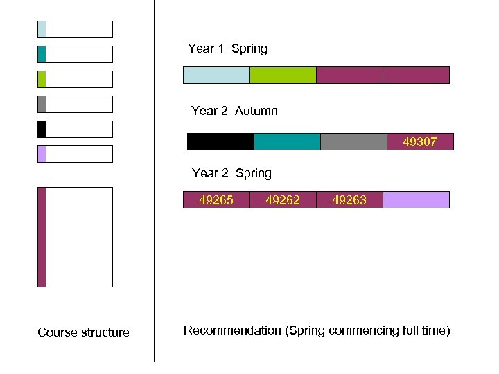 Year 1 Spring Year 2 Autumn 49307 Year 2 Spring 49265 Course structure 49262