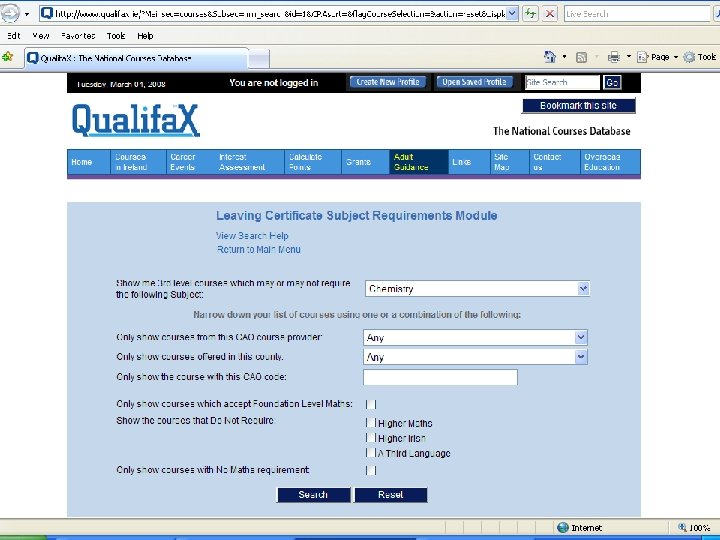 Loreto College, Swords: 10 th March 2009 