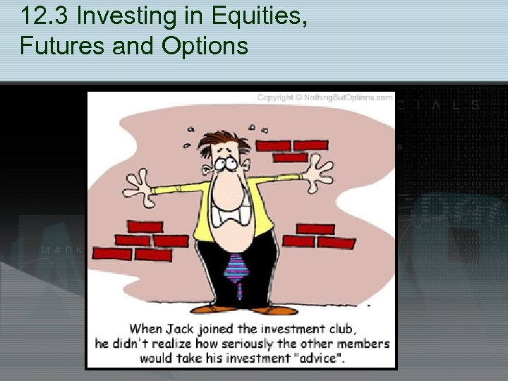 12. 3 Investing in Equities, Futures and Options 