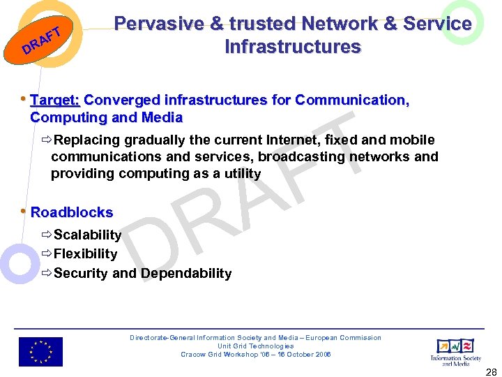 FT A DR Pervasive & trusted Network & Service Infrastructures • Target: Converged infrastructures