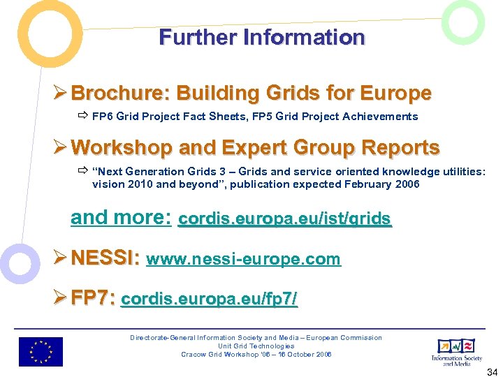 Further Information Ø Brochure: Building Grids for Europe ð FP 6 Grid Project Fact