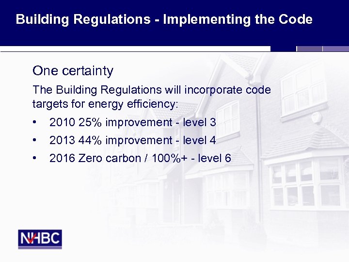 Building Control - Implementing the Building Regulations - Implementing the Code Control - Implementing