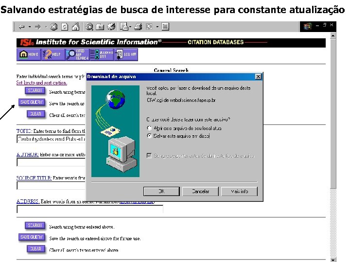 Salvando estratégias de busca de interesse para constante atualização 