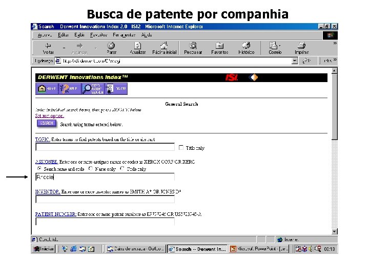 Busca de patente por companhia 