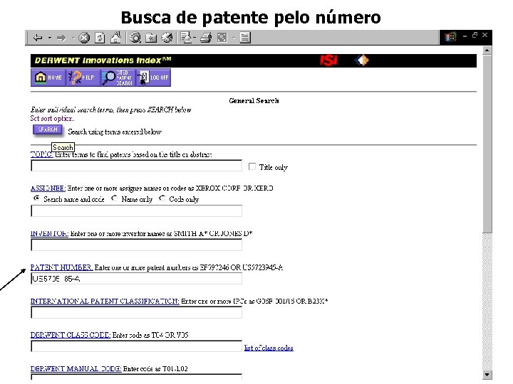 Busca de patente pelo número 