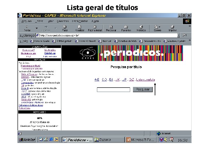 Lista geral de títulos 
