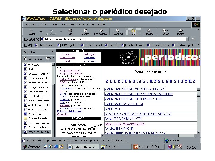 Selecionar o periódico desejado 