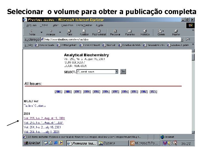 Selecionar o volume para obter a publicação completa 