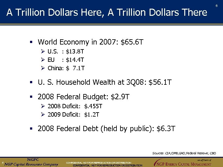 A Trillion Dollars Here, A Trillion Dollars There 6 § World Economy in 2007: