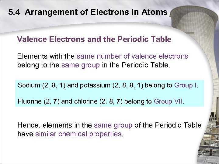 5. 4 Arrangement of Electrons in Atoms Valence Electrons and the Periodic Table Elements