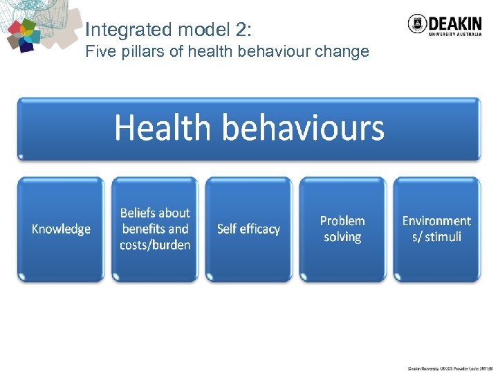 Integrated model 2: Five pillars of health behaviour change 