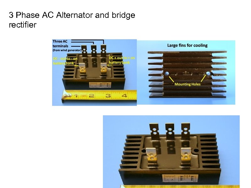 3 Phase AC Alternator and bridge rectifier 