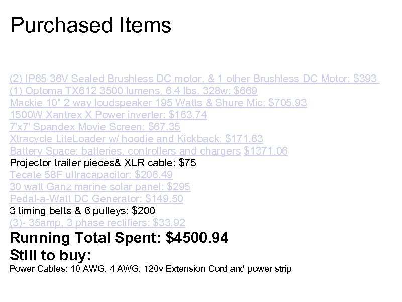 Purchased Items (2) IP 65 36 V Sealed Brushless DC motor, & 1 other