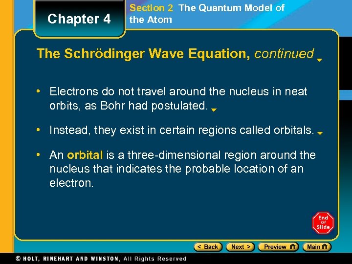 Chapter 4 Section 2 The Quantum Model of the Atom The Schrödinger Wave Equation,