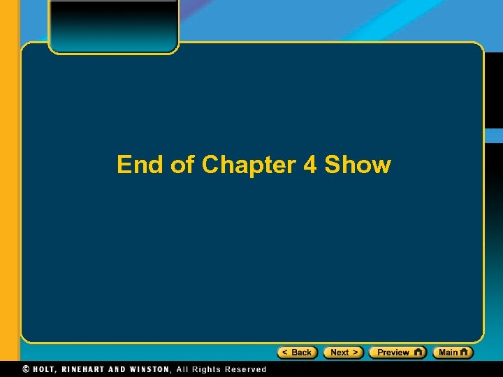 End of Chapter 4 Show 