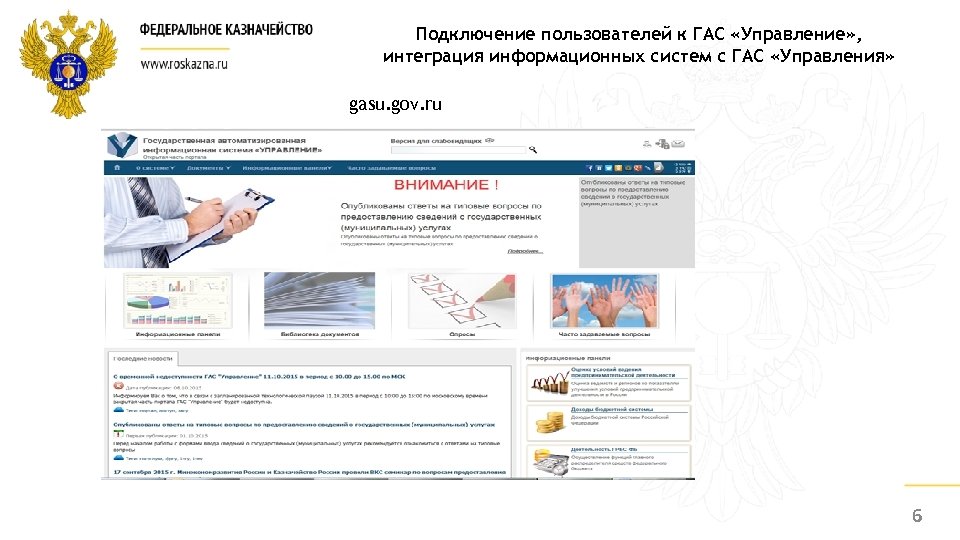 Подключение пользователей к ГАС «Управление» , интеграция информационных систем с ГАС «Управления» gasu. gov.