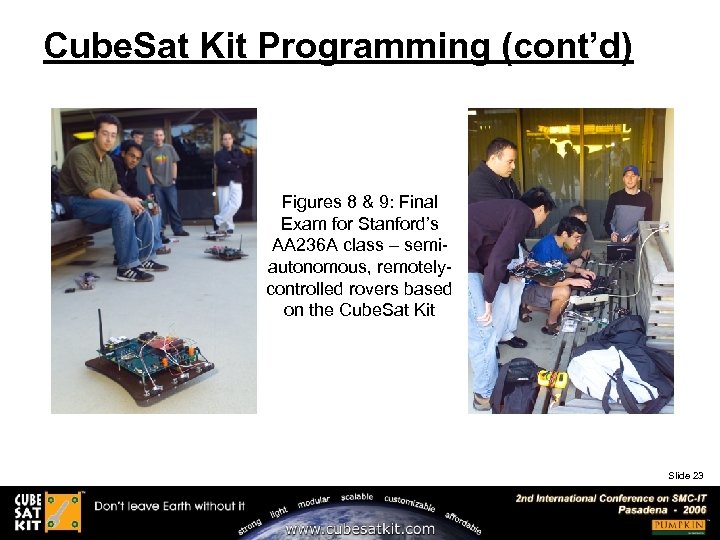 Cube. Sat Kit Programming (cont’d) Figures 8 & 9: Final Exam for Stanford’s AA