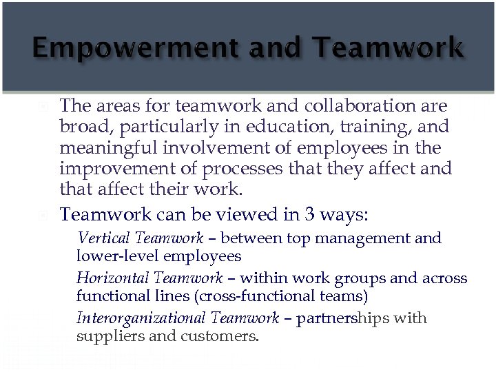  The areas for teamwork and collaboration are broad, particularly in education, training, and