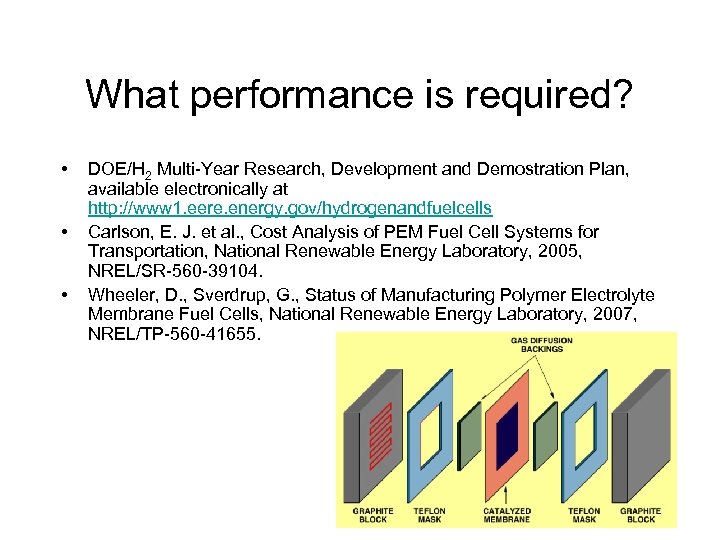 What performance is required? • • • DOE/H 2 Multi-Year Research, Development and Demostration