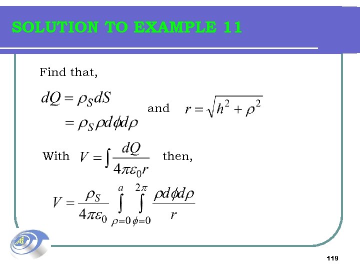 SOLUTION TO EXAMPLE 11 Find that, and With then, 119 