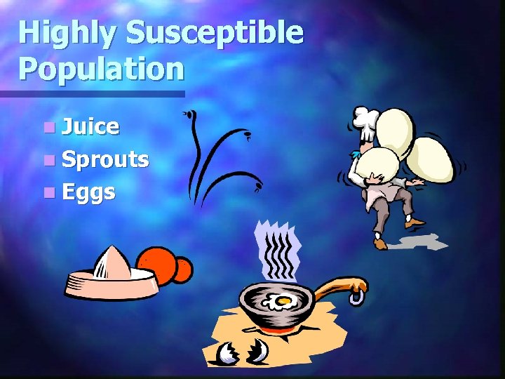 Highly Susceptible Population n Juice n Sprouts n Eggs 