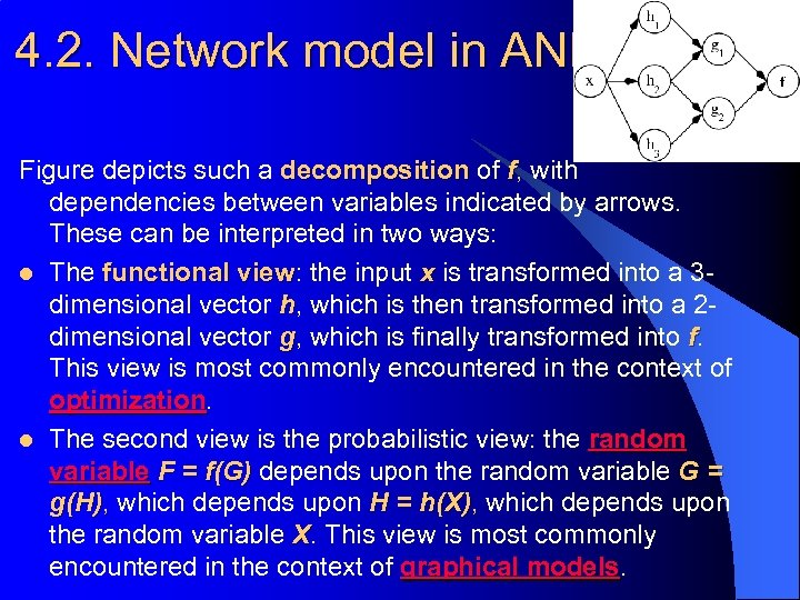 4. 2. Network model in ANN Figure depicts such a decomposition of f, with