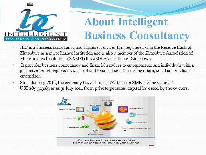 About Intelligent Business Consultancy • • • IBC is a business consultancy and financial