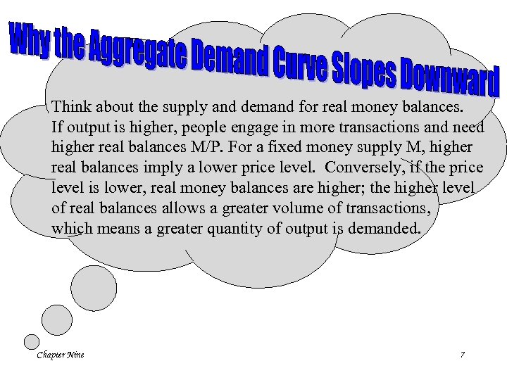 Think about the supply and demand for real money balances. If output is higher,