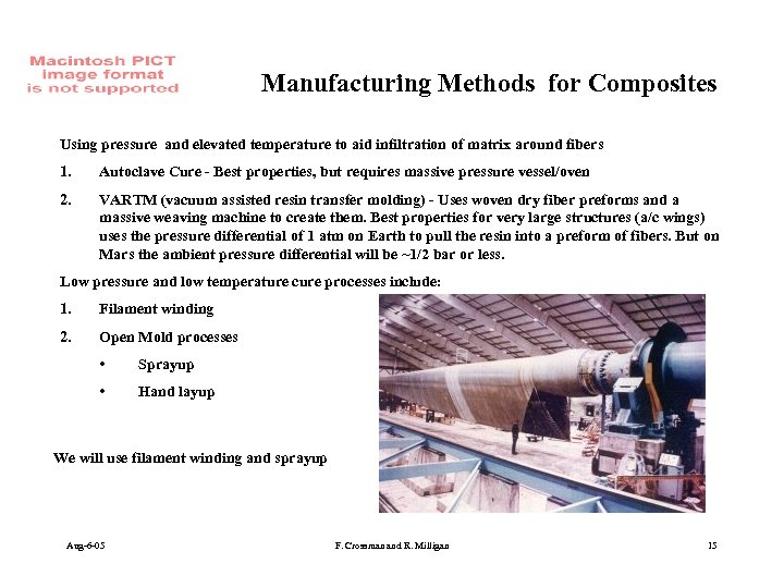 Manufacturing Methods for Composites Using pressure and elevated temperature to aid infiltration of matrix