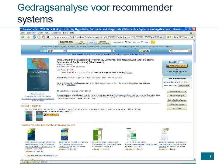 Gedragsanalyse voor recommender systems 7 