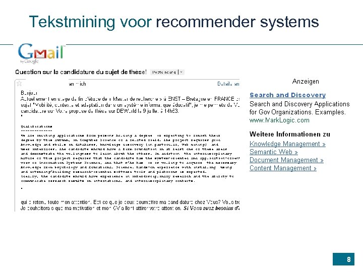 Tekstmining voor recommender systems 8 