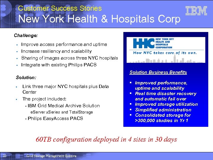 Customer Success Stories New York Health & Hospitals Corp Challenge: § § Improve access