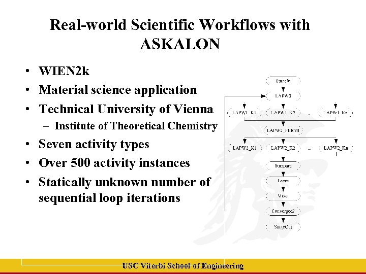 Real-world Scientific Workflows with ASKALON • WIEN 2 k • Material science application •