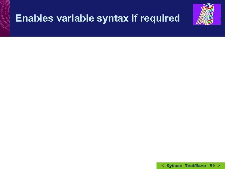 Enables variable syntax if required 
