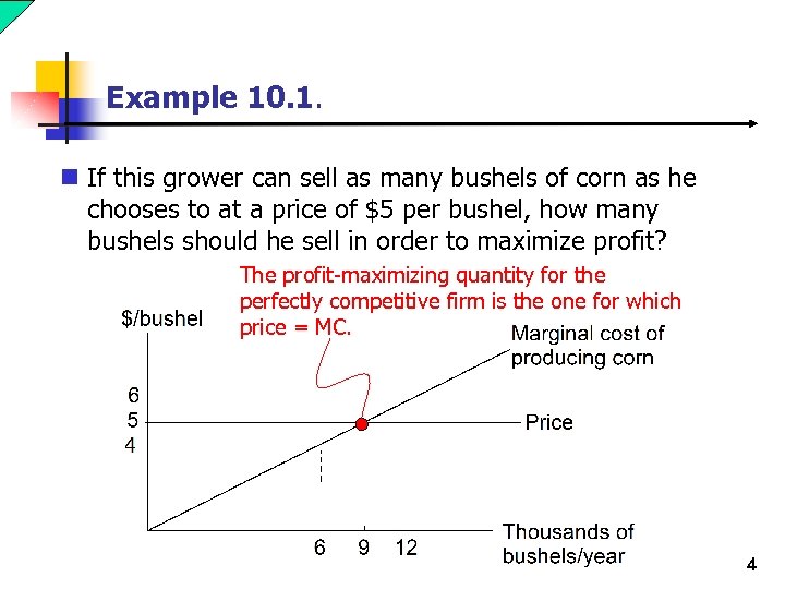 Example 10. 1. n If this grower can sell as many bushels of corn