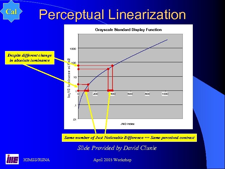 Cal Perceptual Linearization Grayscale Standard Display Function 1000 Despite different change in absolute luminance