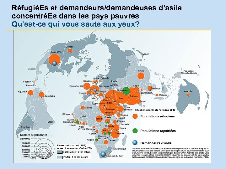 RéfugiéEs et demandeurs/demandeuses d’asile concentréEs dans les pays pauvres Qu’est-ce qui vous saute aux