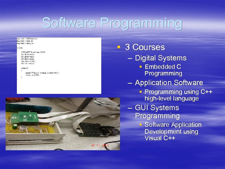 Software Programming § 3 Courses – Digital Systems § Embedded C Programming – Application