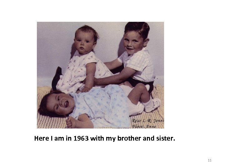 Here I am in 1963 with my brother and sister. 11 