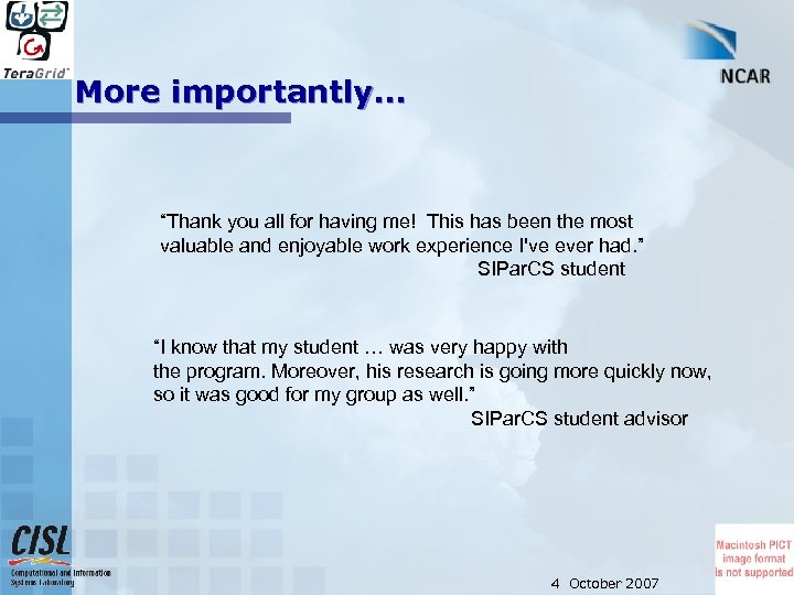 More importantly… “Thank you all for having me! This has been the most valuable