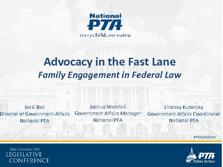 Advocacy in the Fast Lane Family Engagement in Federal Law Joshua Westfall Lindsay Kubatzky