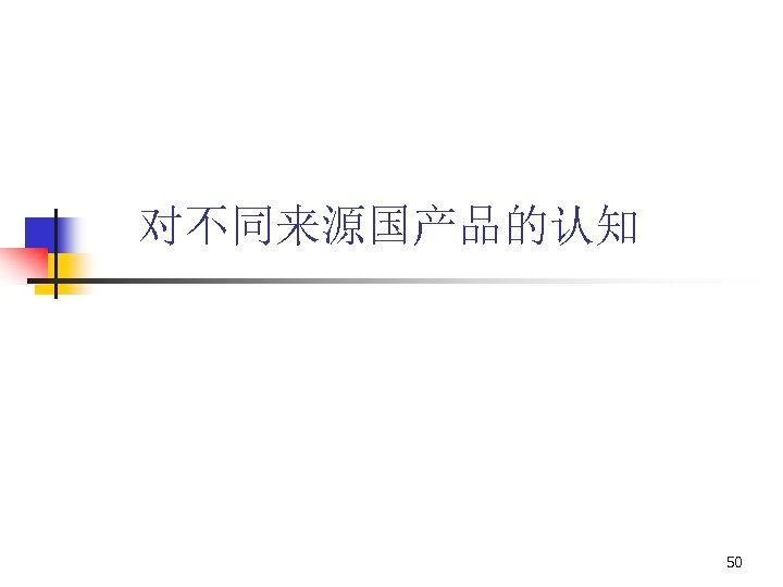 对不同来源国产品的认知 50 