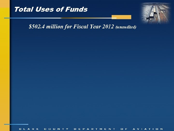 Total Uses of Funds $502. 4 million for Fiscal Year 2012 (unaudited) 