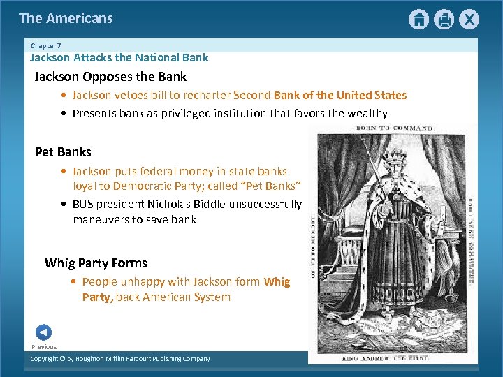 The Americans Chapter 7 Jackson Attacks the National Bank Jackson Opposes the Bank •