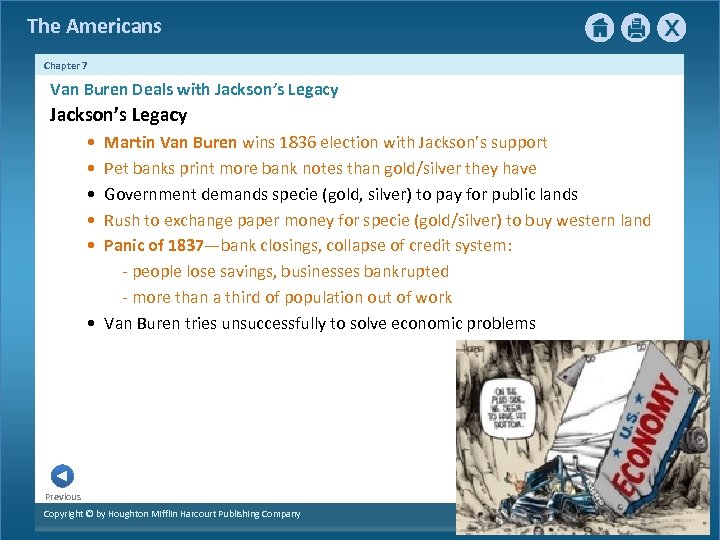 The Americans Chapter 7 Van Buren Deals with Jackson’s Legacy • • • Martin